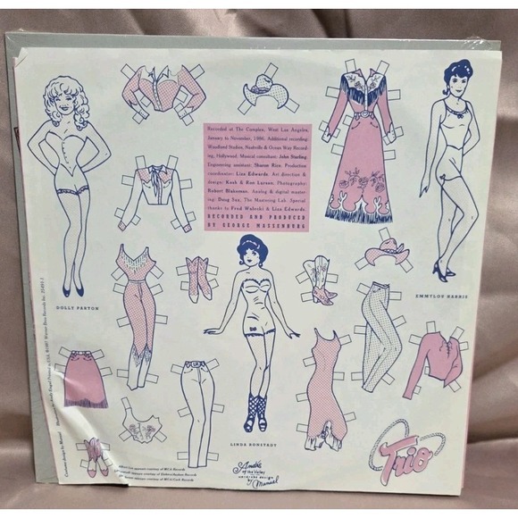 DOLLY PARTON, LINDA RONSTADT & EMMYLOU HARRIS / TRIO ~ 1987 WB Album - Picture 3 of 6